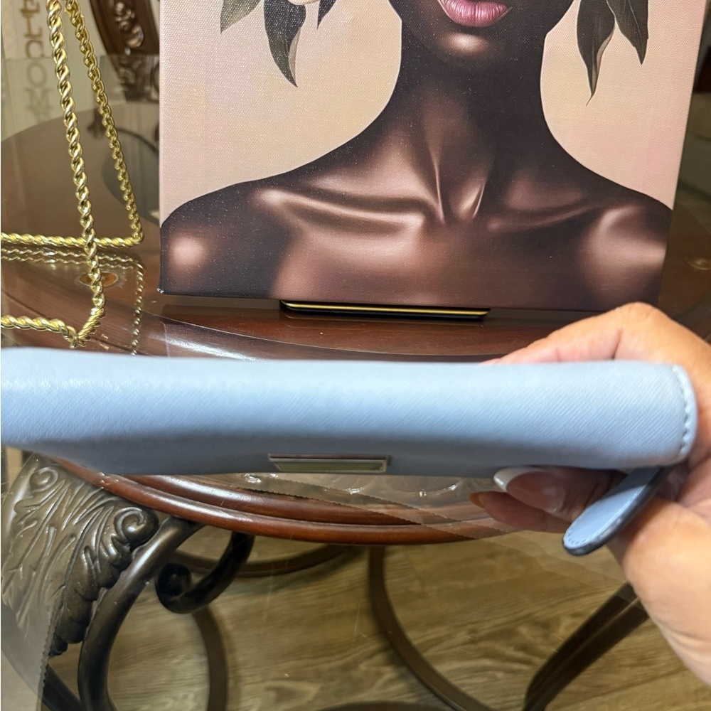 Guess Light Blue Wallet with Gold Accents - Picture 3 of 6